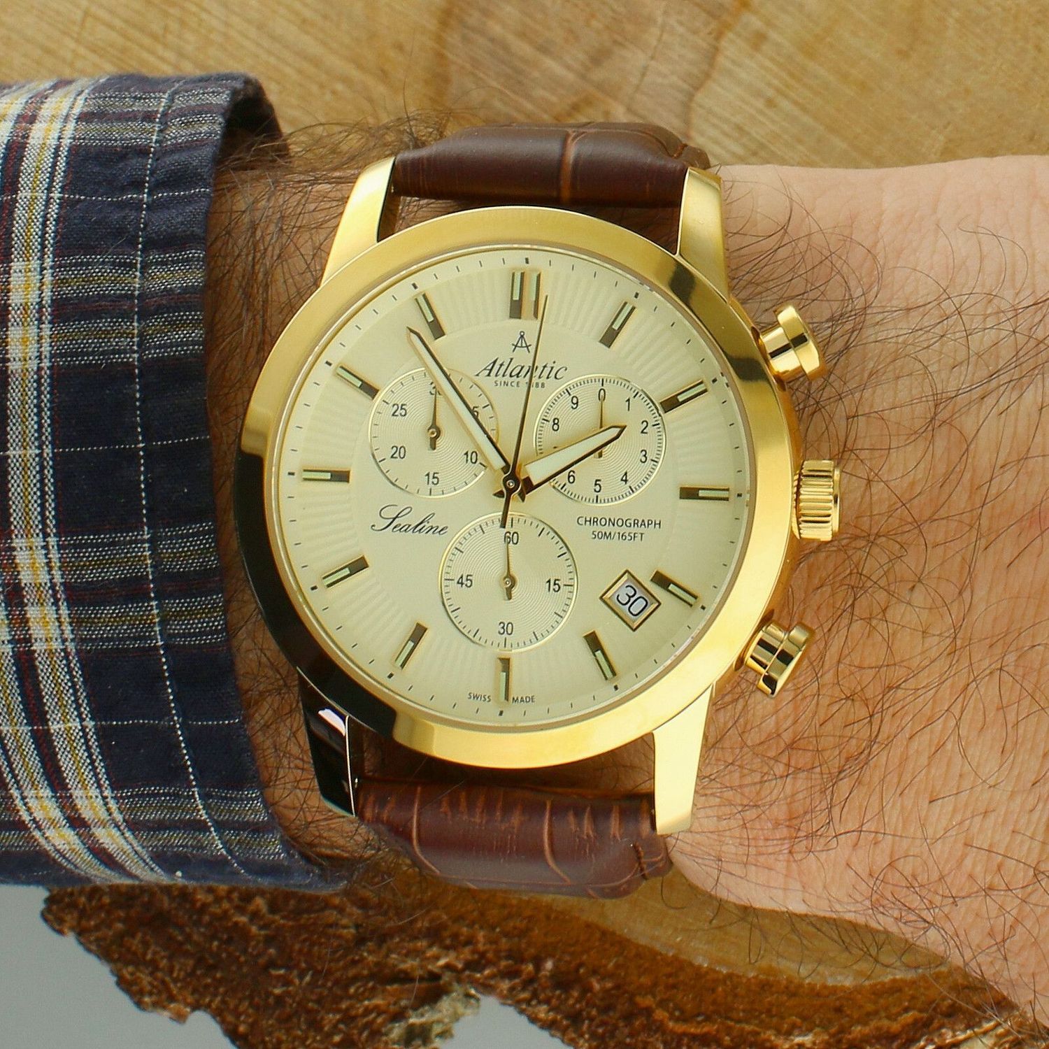 Zegarek męski Atlantic Sealine Gents Chrono 62450.45.31 Swiss Made – chronograf, złota koperta PVD, szafirv ..jpg