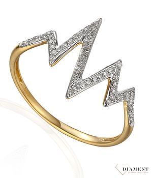Pierścionek złoty DIAMENT 585, diamenty EKG, motyw gór. 63386R002 R63386Y Pierścionek Arenart 0660061824 wykonany ze złota próby 585..jpg