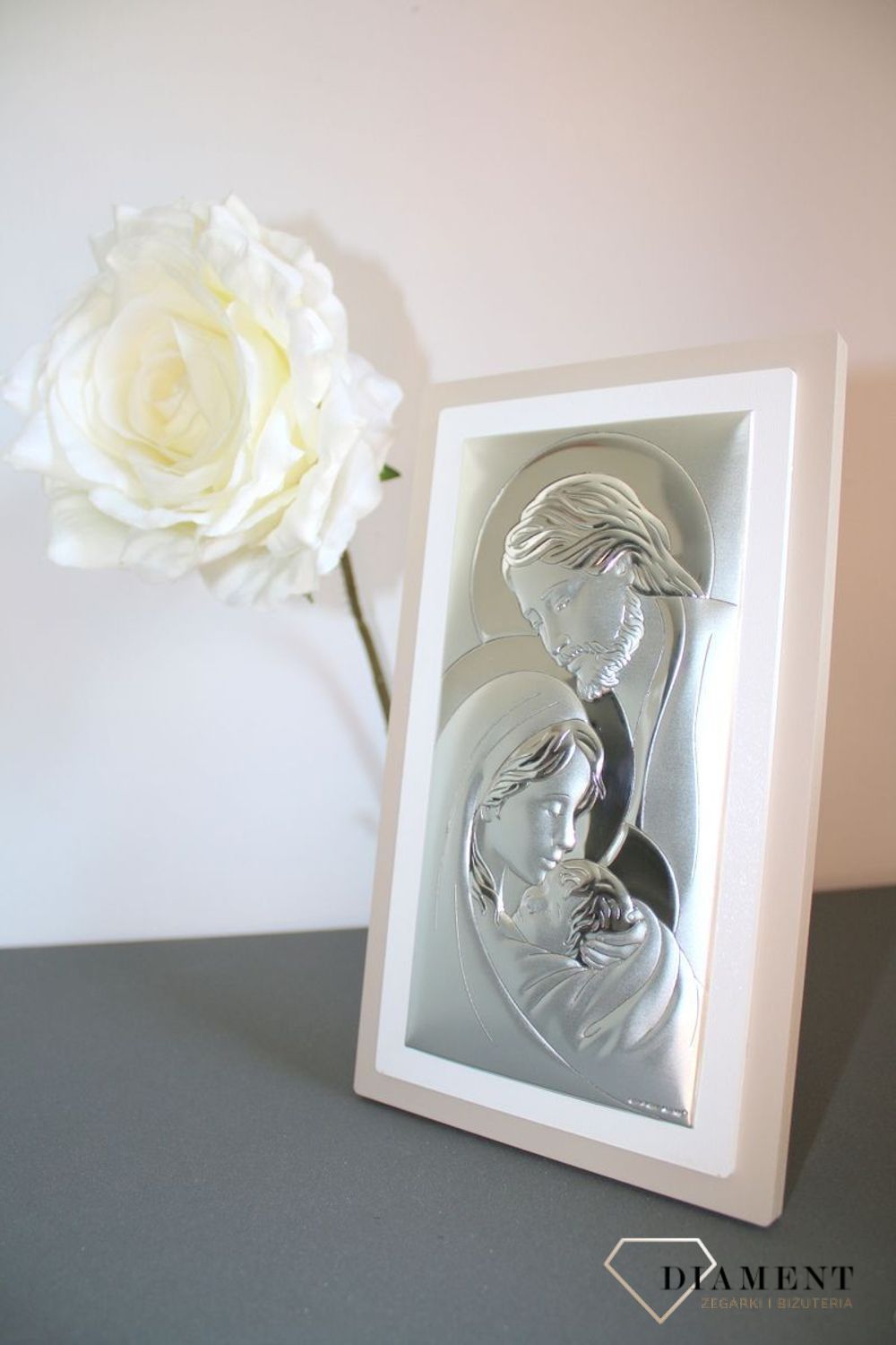 Obrazek srebrny przedstawiający wizerunek Świętej Rodziny 6380 2XTP.jpg