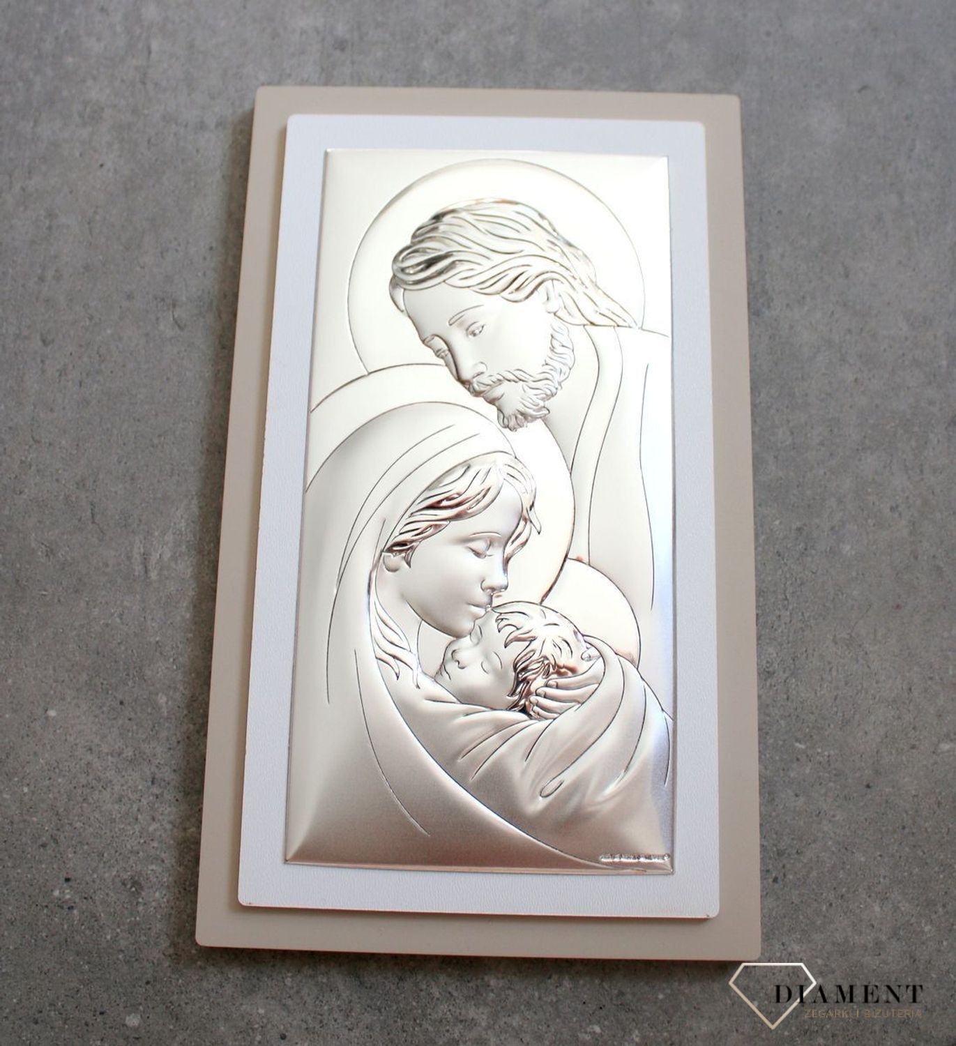 Obrazek srebrny przedstawiający wizerunek Świętej Rodziny 6380 2XTP.jpg