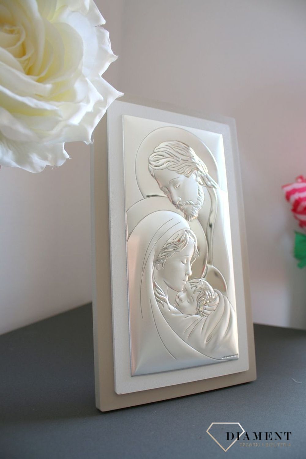 Obrazek srebrny przedstawiający wizerunek Świętej Rodziny 6380 2XTP.jpg