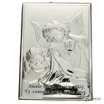 Obrazek srebrny Aniołek czuwający nad dzieciątkiem (2).jpg