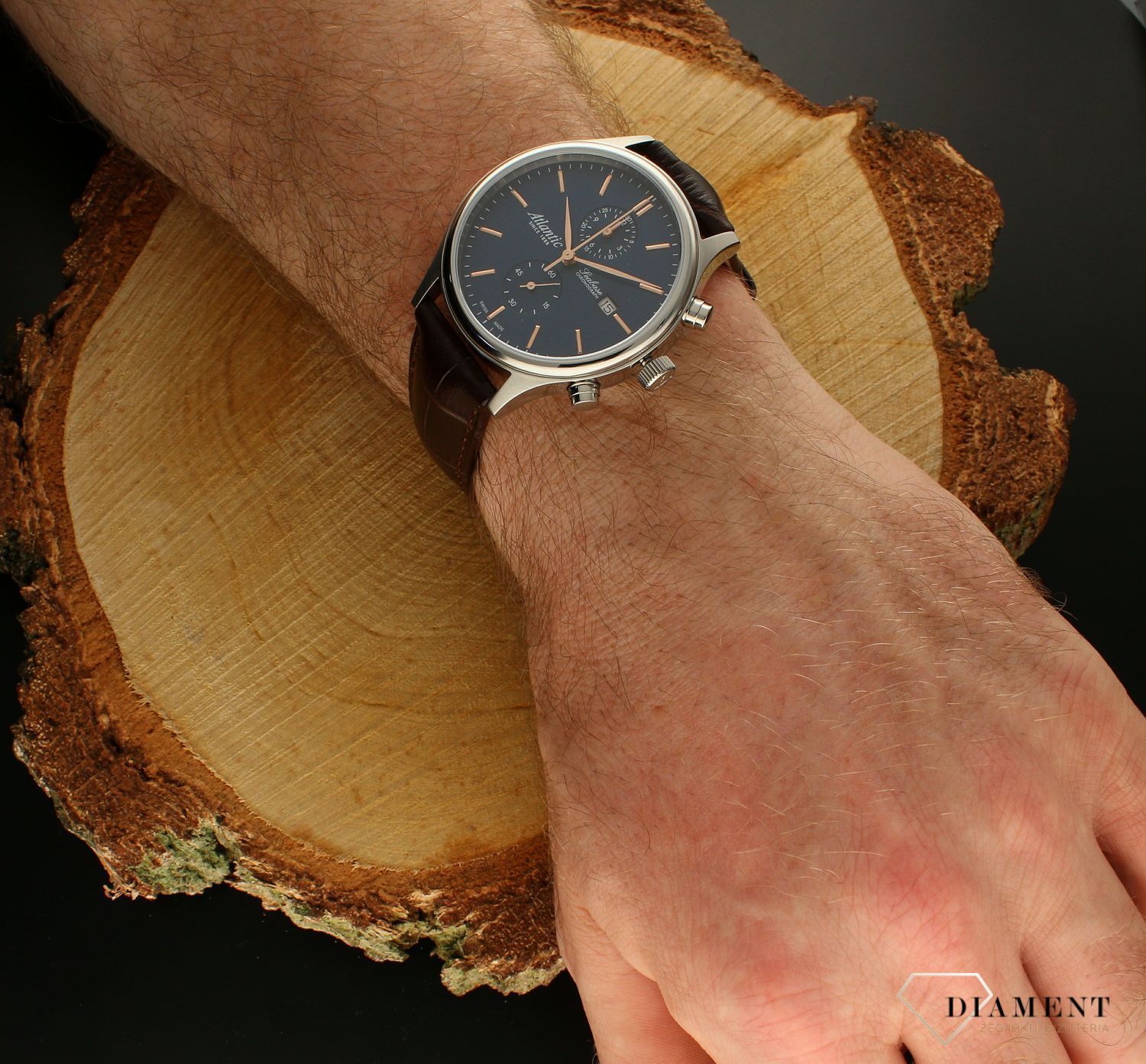 Zegarek męski Atlantic Seabase Chronograph 64452.41.51R. Zegarek męski z funkcją chronografu. Zegarek Atlantic z szafirowym szkłem. Zegarek męski klasyczny i elegancki. Zegarek męski na pasku idealny na prezent..jpg