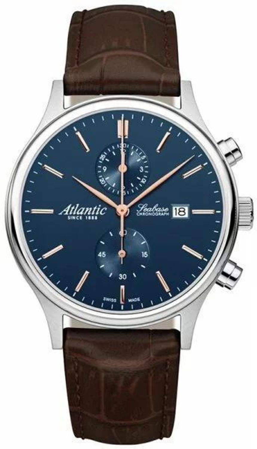 Zegarek męski Atlantic Seabase Chronograph 64452.41.51R. Zegarek męski z funkcją chronografu. Zegarek Atlantic z szafirowym szkłem. Zegarek męski klasyczny i elegancki. Zegarek męski na pasku idealny na prezent..jpg