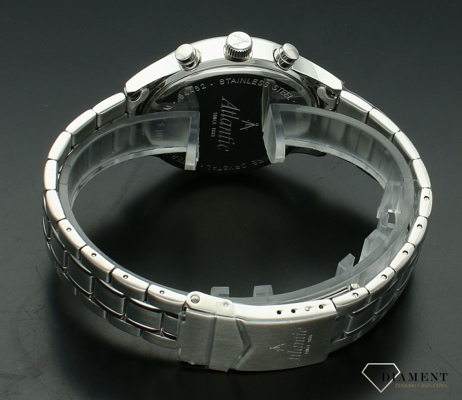Zegarek męski Atlantic Seabase Chronograph 64457.41.51. Zegarek męski Atlantic. Zegarek męski z chronografem. Zegarek męski Atlantic na bransolecie. Zegarek męski na bransolecie Atlantic idealny na prezent..jpg