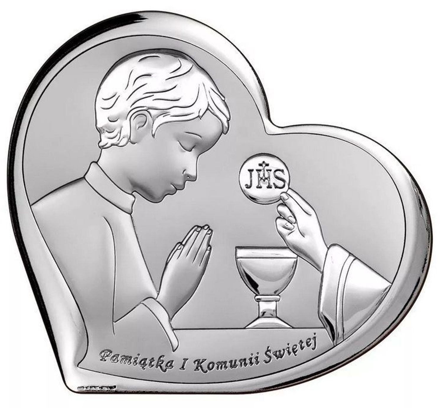 Obrazek srebrny I Komunia Święta chłopiec w sercu BC65171O.jpg