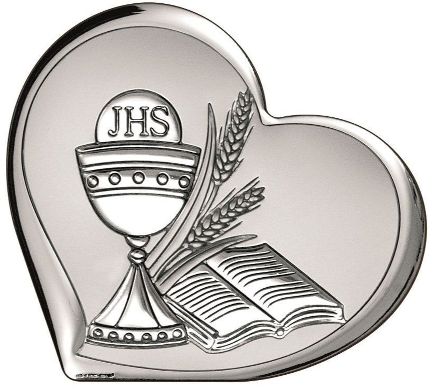 Obrazek srebrny Pierwsza Komunia Święta Hostia 6542.1. Pamiątka I Komunii Świętej. Obrazek z grawerem na komunie. Prezent na komunie dla dziewczynki, dla chłopca. Hostia i kielich. Obrazem z opłatkiem..jpg