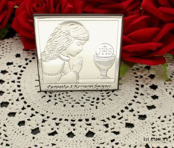 Obrazek srebrny Pierwsza Komunia Święta dla dziewczynki z grawerem 6568.2A. Prezent dla dziewczynki na komunie. Prezent na roczn (3).jpg