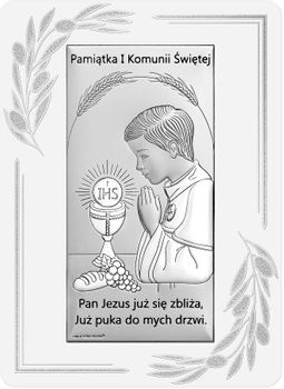 Obrazek pokryty srebrem Pamiątka Pierwszej Komunii Świętej dla chłopca 6717OP1O.jpg