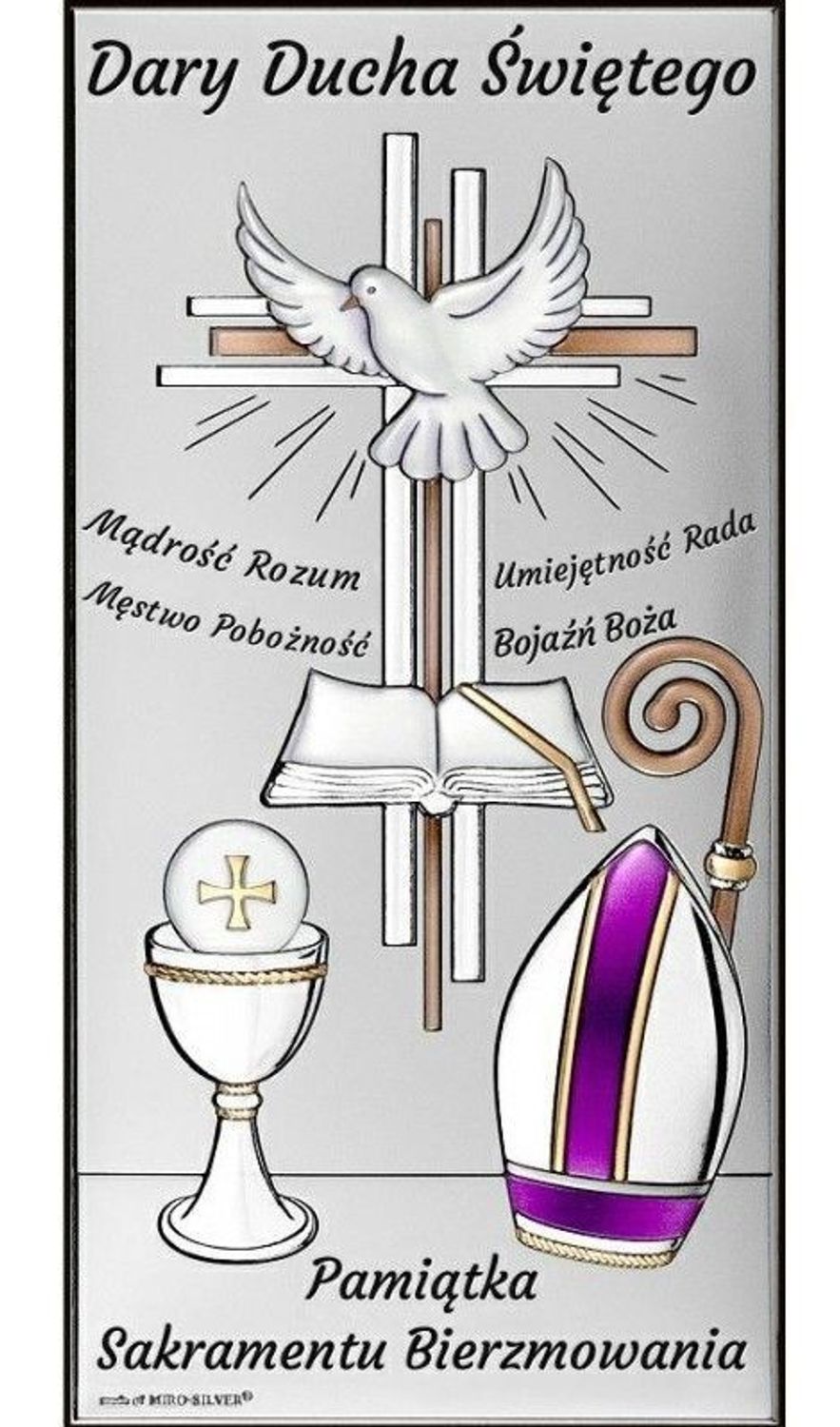 Srebrny obrazek symbolizujący Pamiątkę Bierzmowania w kolorze 67192COLyuy.jpg