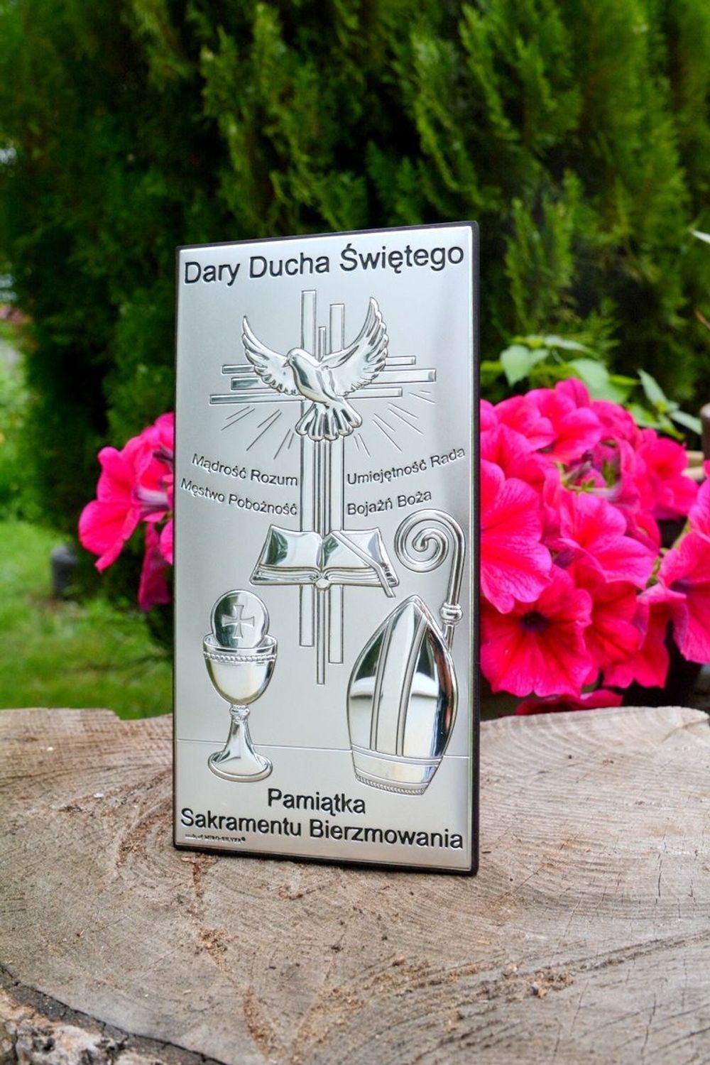 Srebrny obrazek symbolizujący Pamiątka Bierzmowania 67192Xdf.jpg