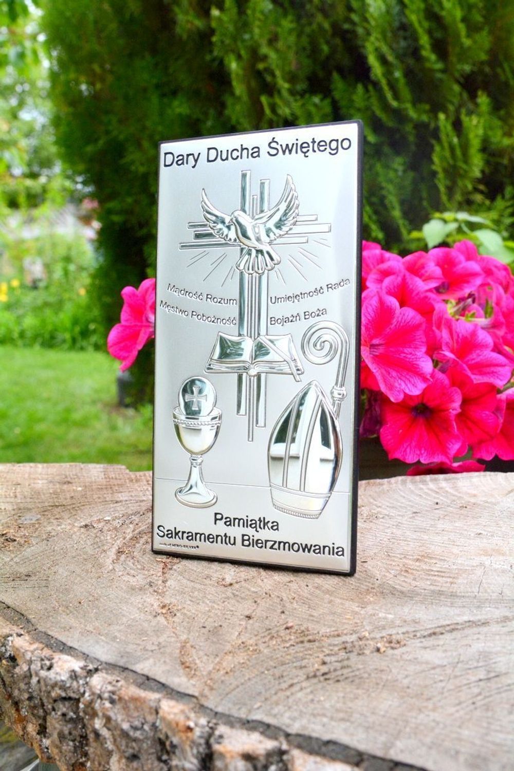 Srebrny obrazek symbolizujący Pamiątka Bierzmowania 67192Xdf.jpg