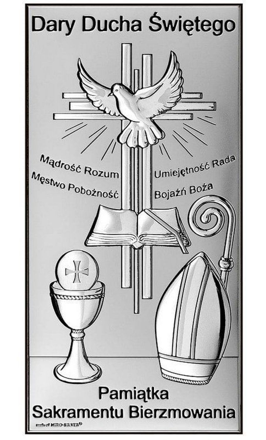 Srebrny obrazek symbolizujący Pamiątka Bierzmowania 67192Xdf.jpg