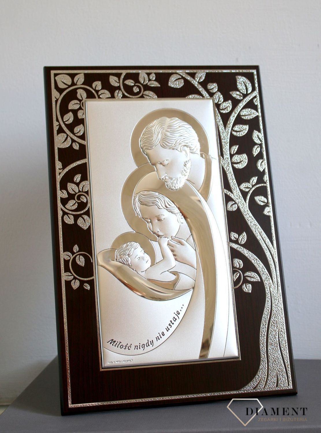 Wyjątkowy obrazek przedstawiający wizerunek Świętej Rodziny. Idealna pamiątka ślubu dla pary młodej lub na rocznicę zawarcia sakramentu małżeństwa.1.JPG