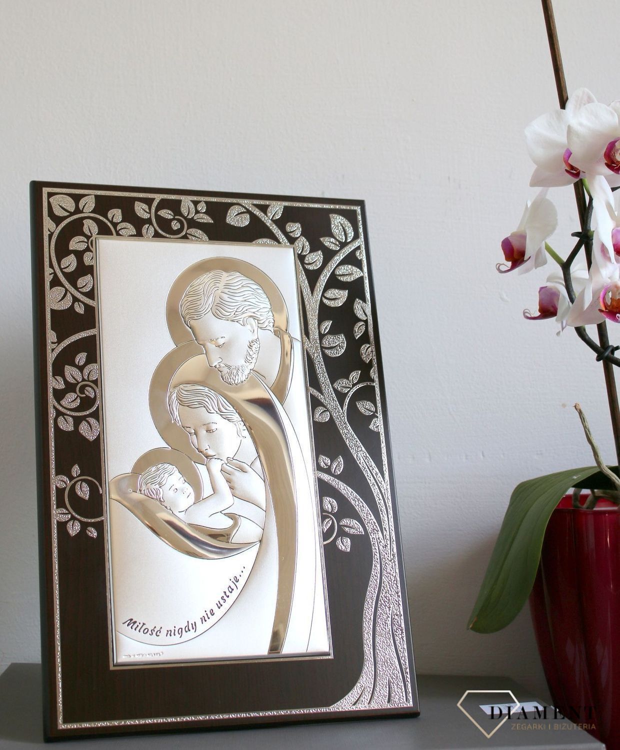 Wyjątkowy obrazek przedstawiający wizerunek Świętej Rodziny. Idealna pamiątka ślubu dla pary młodej lub na rocznicę zawarcia sakramentu małżeństwa.1.JPG