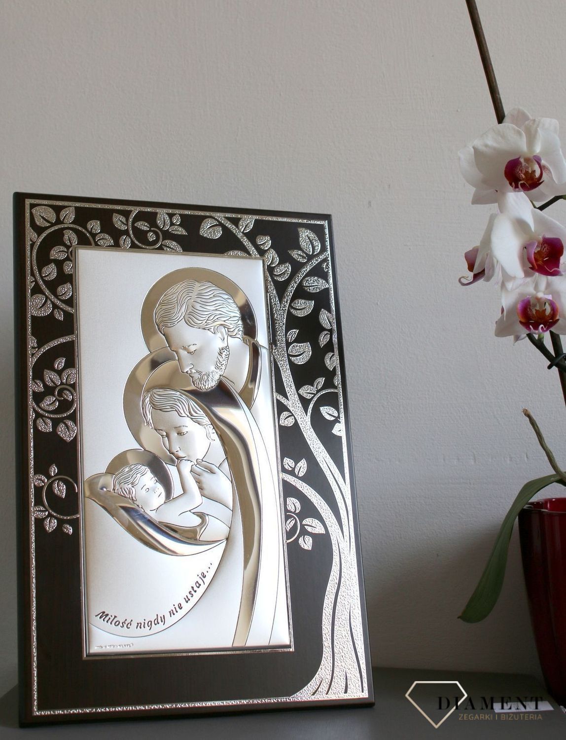 Wyjątkowy obrazek przedstawiający wizerunek Świętej Rodziny. Idealna pamiątka ślubu dla pary młodej lub na rocznicę zawarcia sakramentu małżeństwa.1.JPG