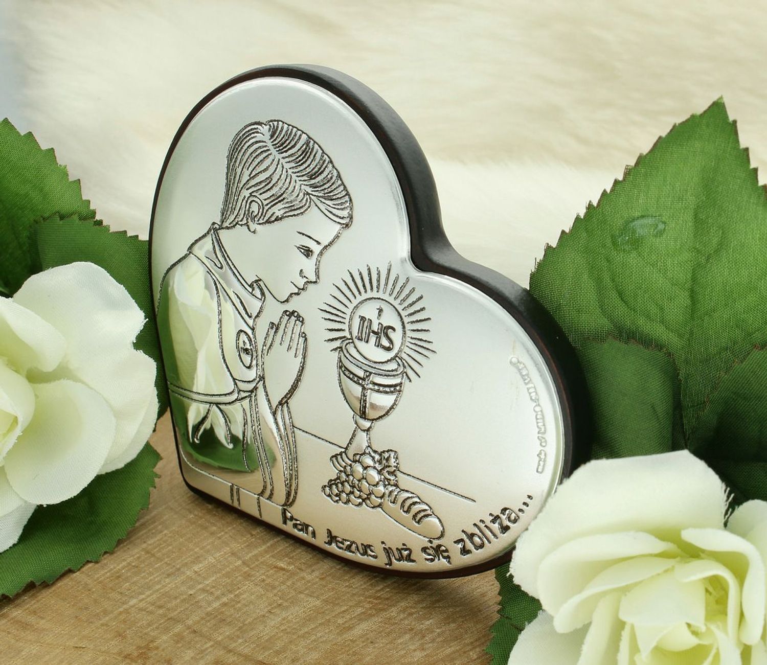 Obrazek pokryty srebrem Pamiątka Pierwszej Komunii Świętej dla chłopca 6750S1O.jpg