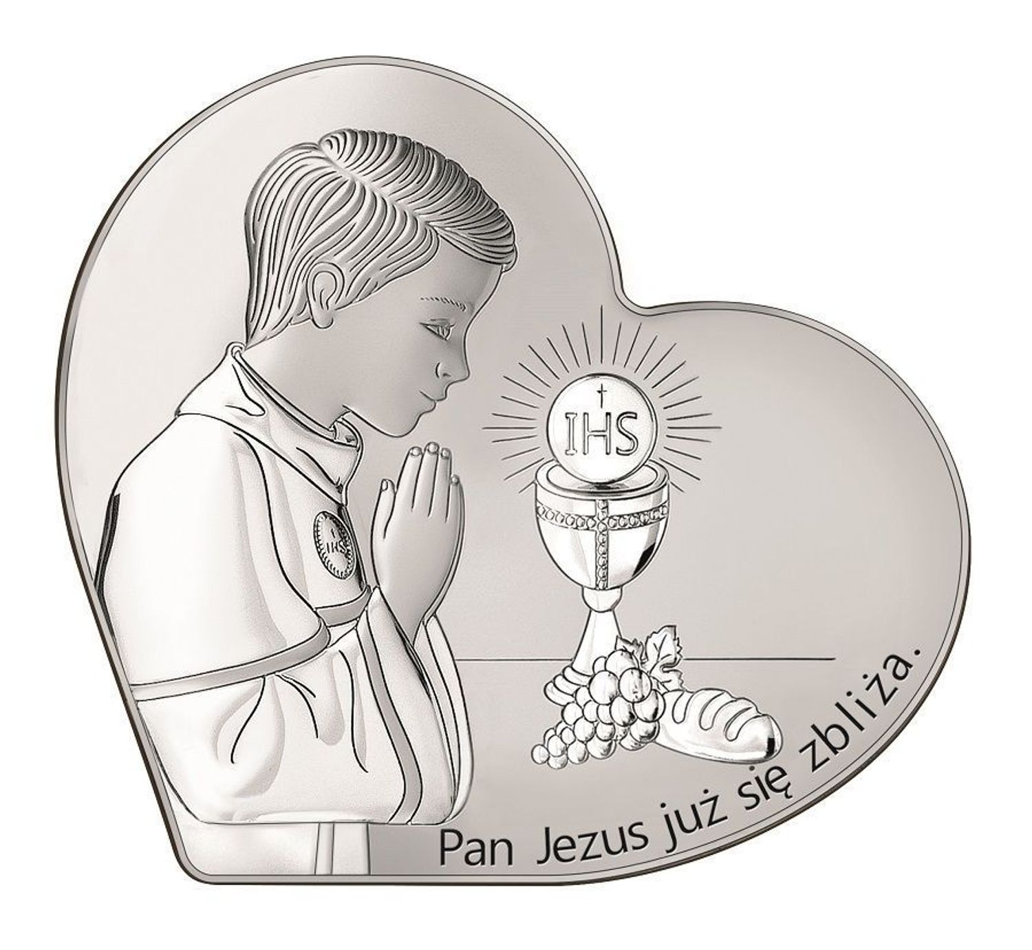 Obrazek pokryty srebrem Pamiątka Pierwszej Komunii Świętej dla chłopca 6750S1O.jpg