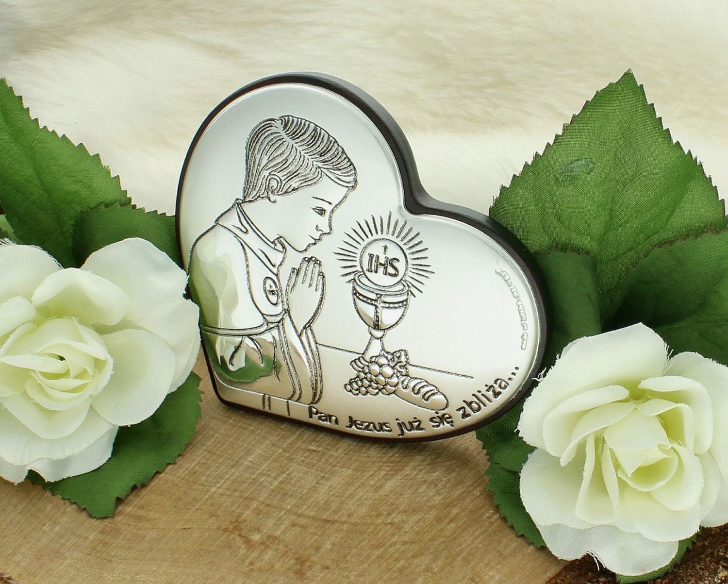 Obrazek pokryty srebrem Pamiątka Pierwszej Komunii Świętej dla chłopca 6750S1O.jpg