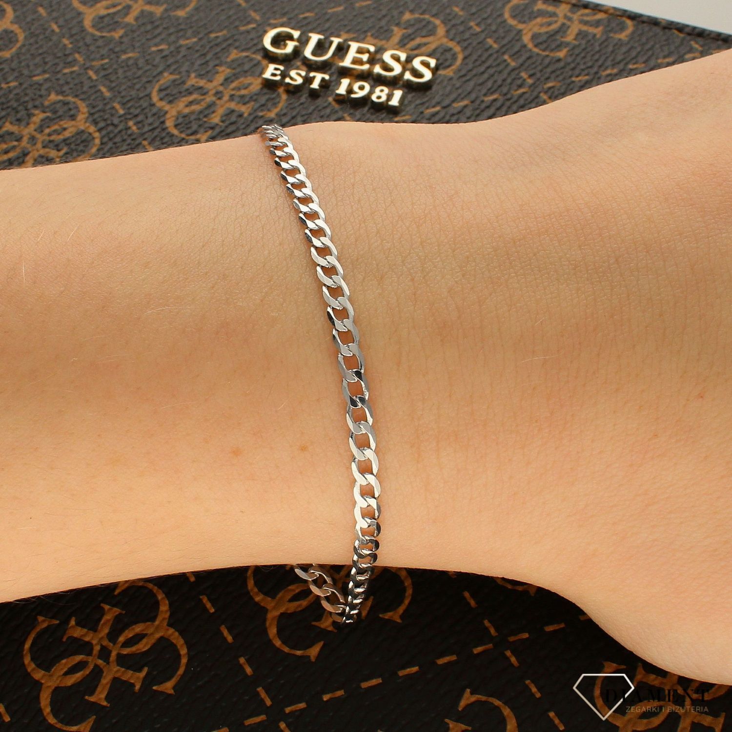 Bransoleta srebrna rodowana, pancerka 925 676854.jpg