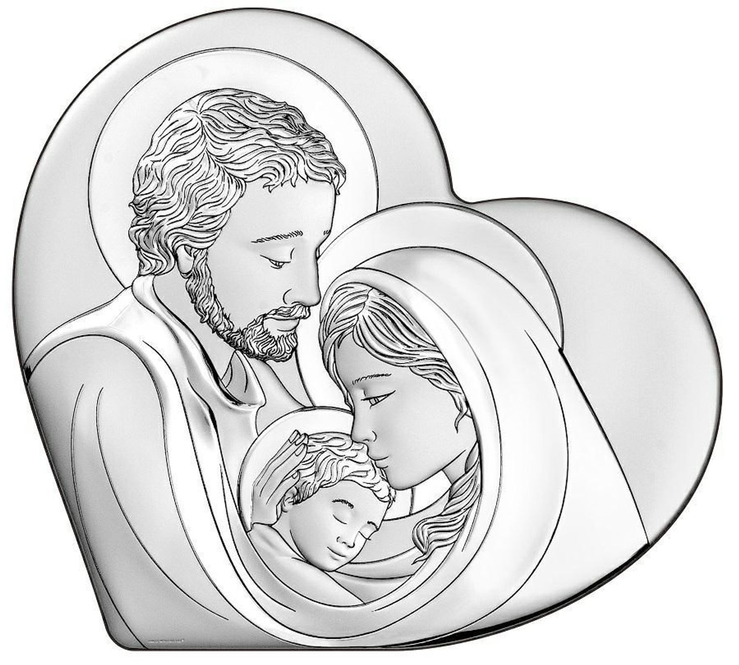 Obrazek pokryty srebrem z Rodziną Świętą 68111. Święta Rodzina, obrazek srebrny, obrazek religijny, prezent religijny,.jpg