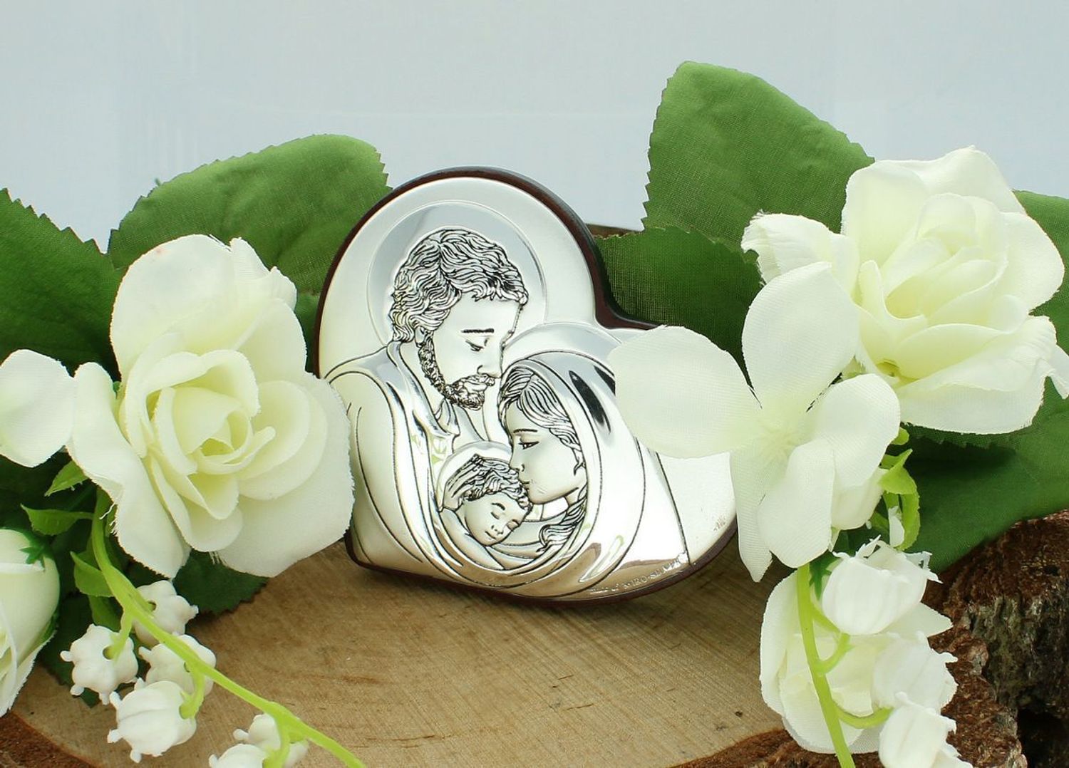 Obrazek pokryty srebrem z Rodziną Świętą 68111. Święta Rodzina, obrazek srebrny, obrazek religijny, prezent religijny,.jpg