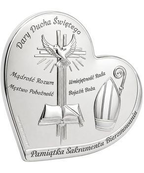 Srebrny obrazek Pamiątka Bierzmowania – serce z grawerem 68122 AG.jpg