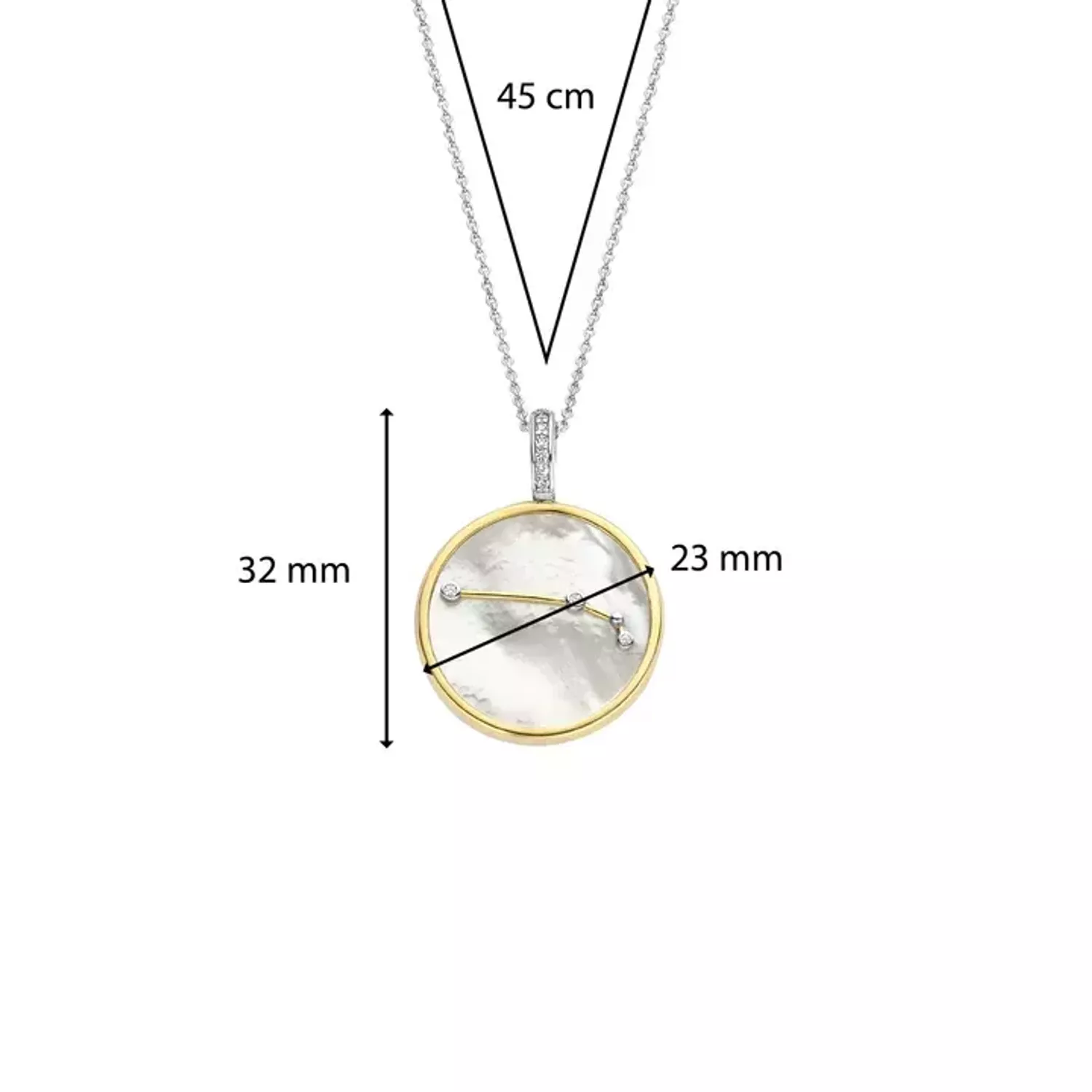 Naszyjnik srebrny pokryty złotem TI SENTO Konstelacja znaku zodiaku Baran 6826AR Srebrny wisiorek z zodiakiem TI SENTO 6826AR przedstawia unikalny znak zodiaku Baran. Wykonany z najwyższej jakości srebra próby 925 pokrytego.webp