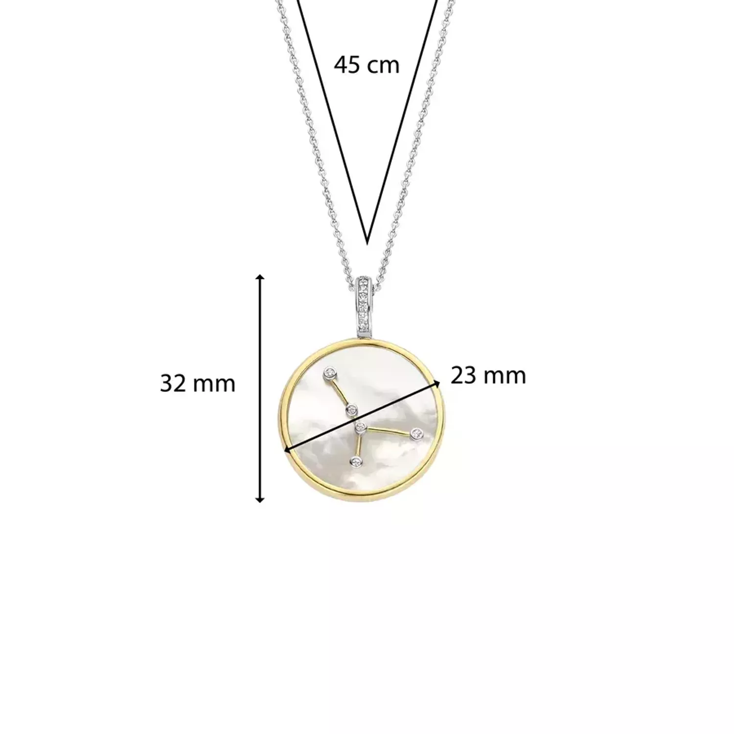 Naszyjnik srebrny pokryty złotem TI SENTO Konstelacja znaku zodiaku RAK 6826CA Srebrny wisiorek z zodiakiem TI SENTO 6826CA przedstawia unikalny znak zodiaku RAKA. Wykonany z najwyższej jakości srebra próby 925 pokrytego złotem. Pom.webp