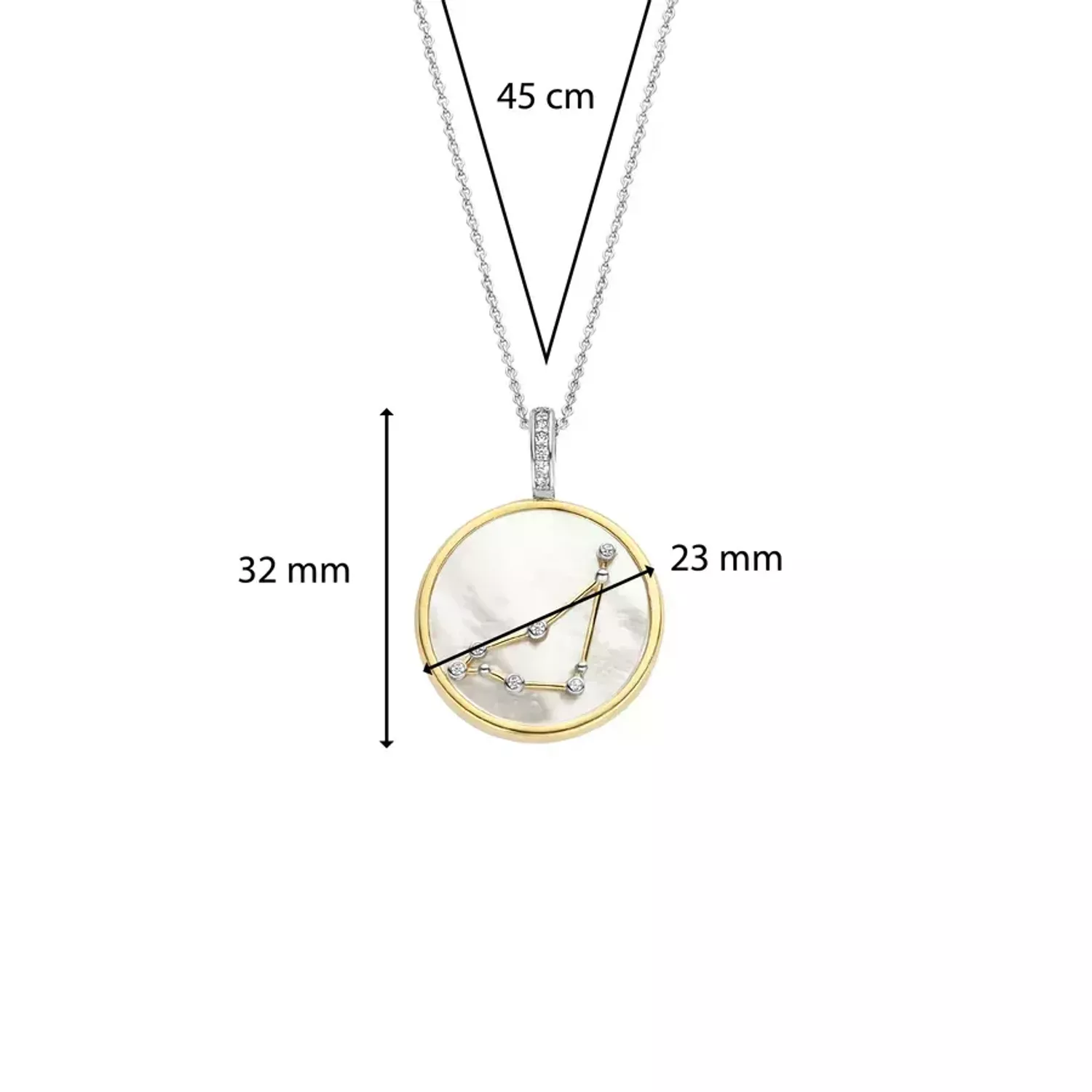 Naszyjnik srebrny pokryty złotem TI SENTO Konstelacja znaku zodiaku Koziorożec 6826CN Srebrny wisiorek z zodiakiem TI SENTO 6826CN przedstawia unikalny znak zodiaku Koziorożca. Wykonany z najwyższej jakości srebra próby 925 pokryteg.webp