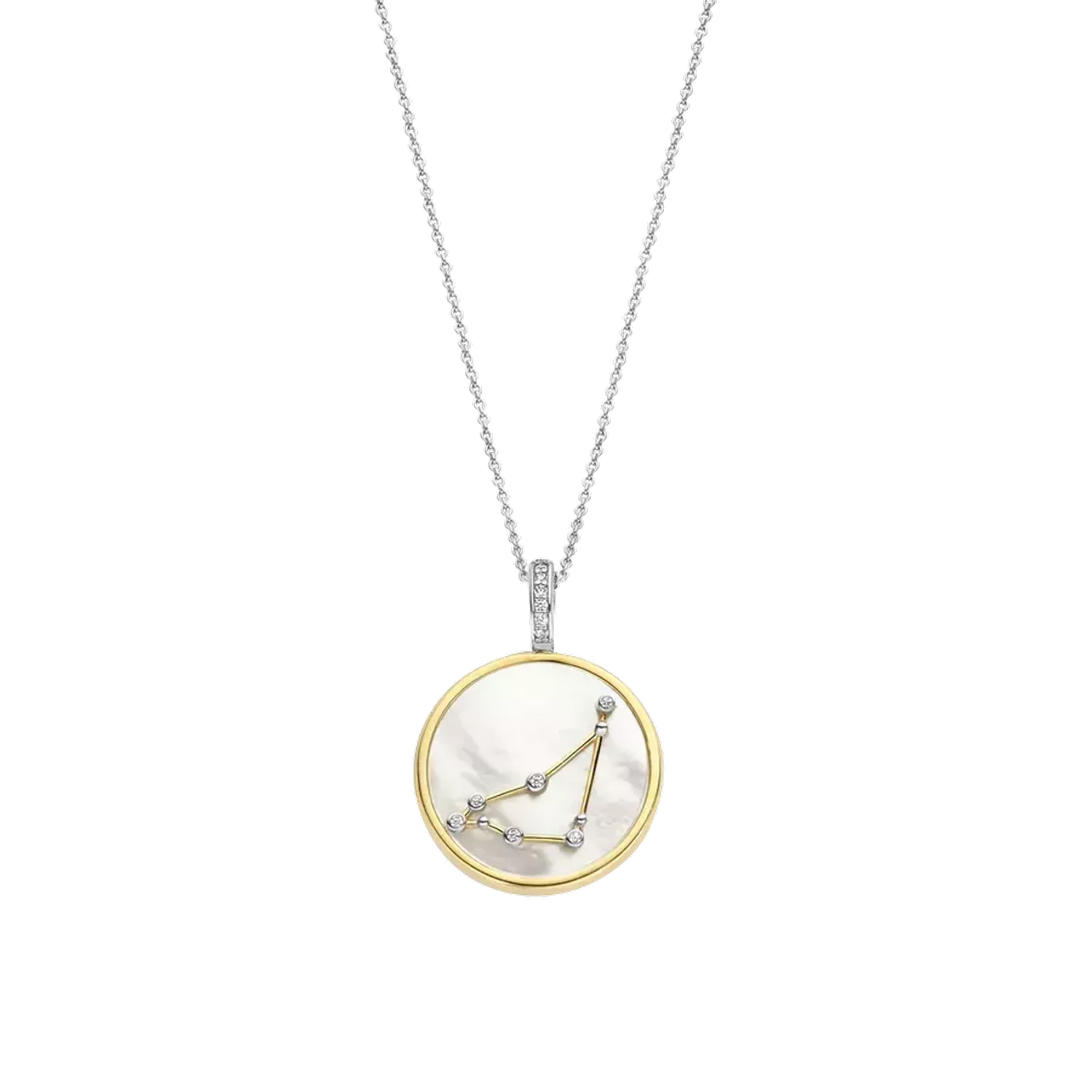 Naszyjnik srebrny pokryty złotem TI SENTO Konstelacja znaku zodiaku Koziorożec 6826CN Srebrny wisiorek z zodiakiem TI SENTO 6826CN przedstawia unikalny znak zodiaku Koziorożca. Wykonany z najwyższej jakości srebra próby 925 pokryteg.webp