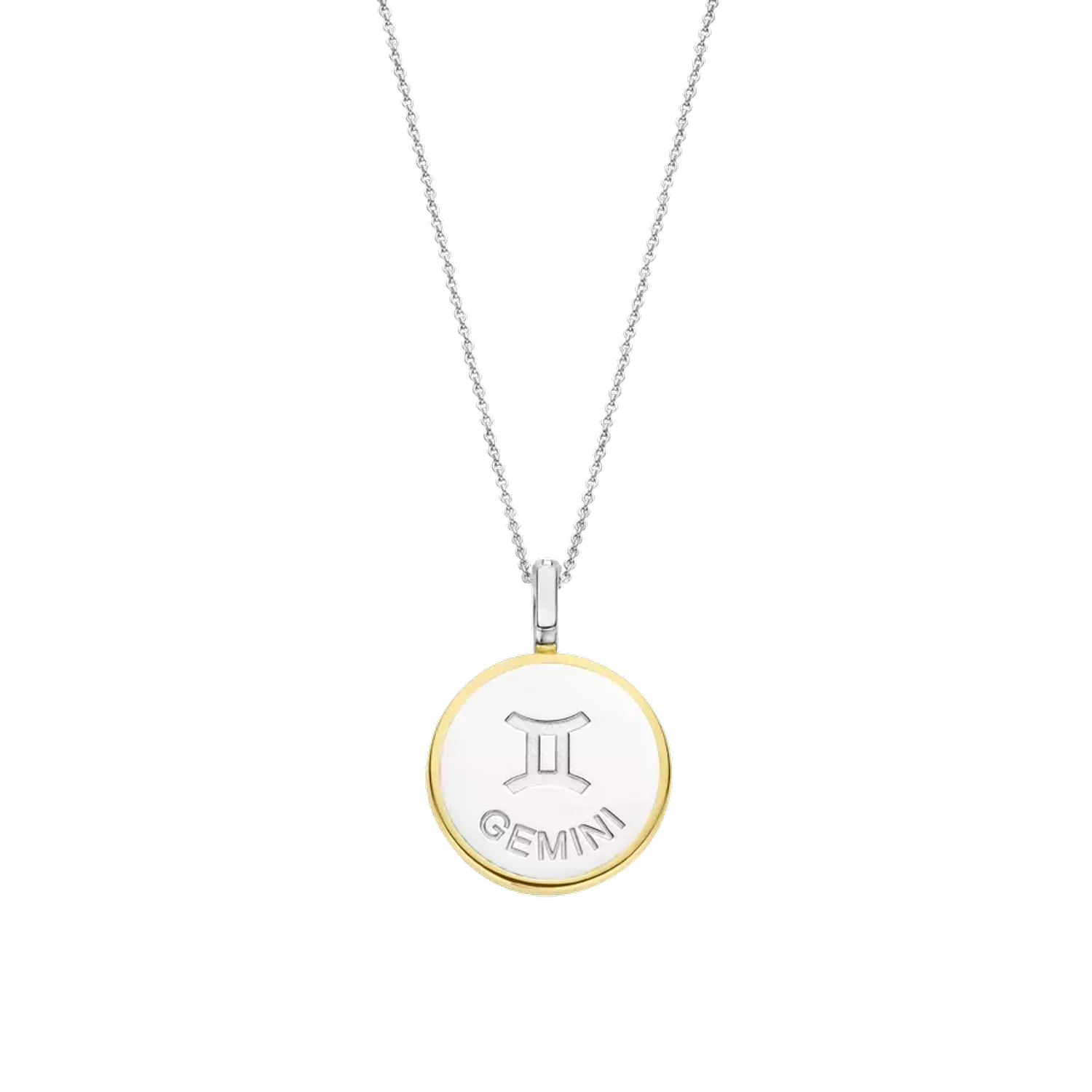 Naszyjnik srebrny pokryty złotem TI SENTO Konstelacja znaku zodiaku Bliźnięta 6826GE Srebrny wisiorek z zodiakiem TI SENTO 6826GE przedstawia unikalny znak zodiaku BLIŹNIĄT. Wykonany z najwyższej jakości srebra próby 925 pokrytego z.webp