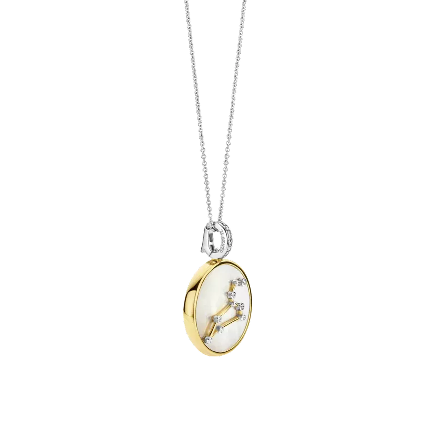 Naszyjnik srebrny pokryty złotem TI SENTO Konstelacja znaku zodiaku Lew 6826LE Srebrny wisiorek z zodiakiem TI SENLE 6826AQ przedstawia unikalny znak zodiaku Lwa. Wykonany z najwyższej jakości srebra próby 925 pokrytego złotem. Pomy.webp