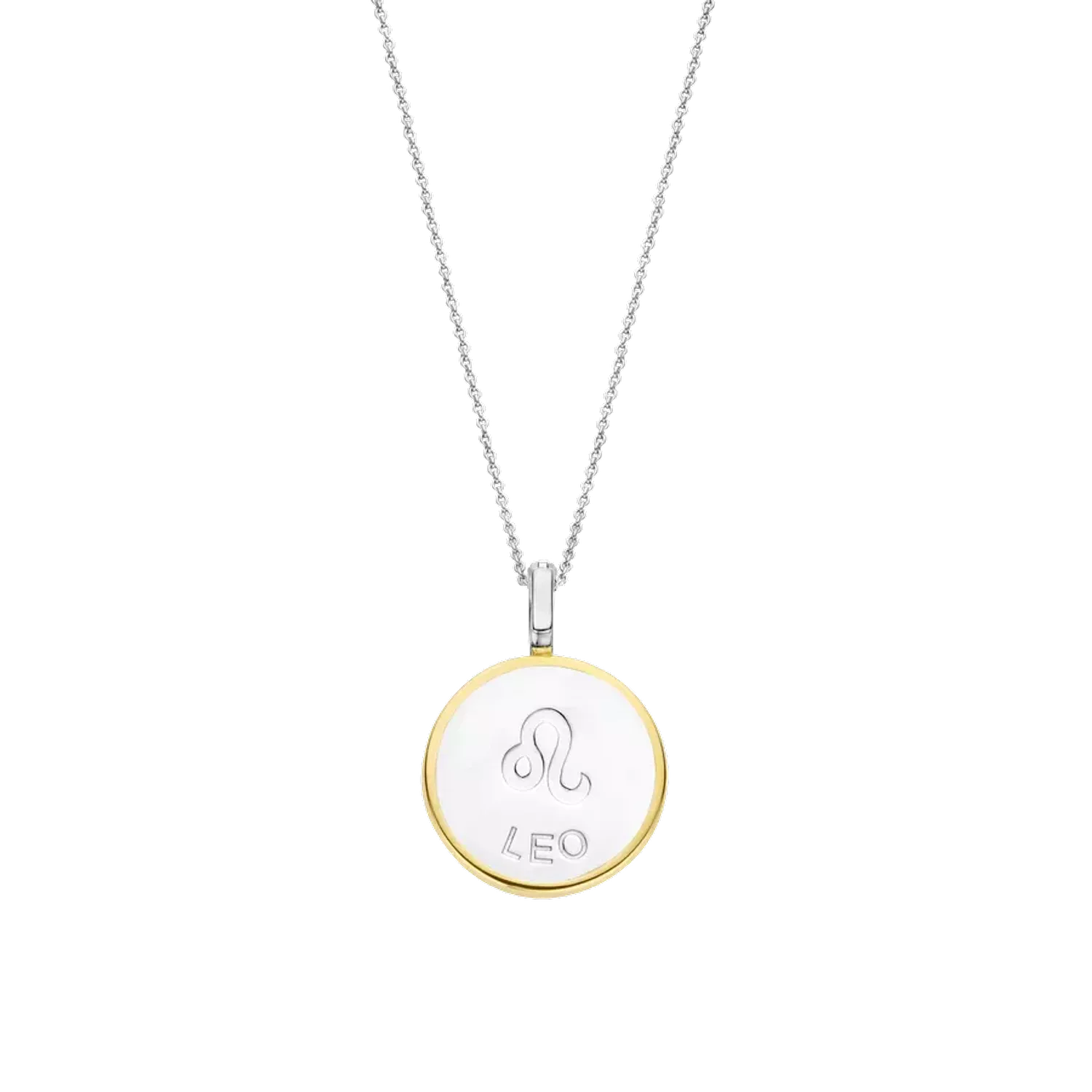 Naszyjnik srebrny pokryty złotem TI SENTO Konstelacja znaku zodiaku Lew 6826LE Srebrny wisiorek z zodiakiem TI SENLE 6826AQ przedstawia unikalny znak zodiaku Lwa. Wykonany z najwyższej jakości srebra próby 925 pokrytego złotem. Pomy.webp