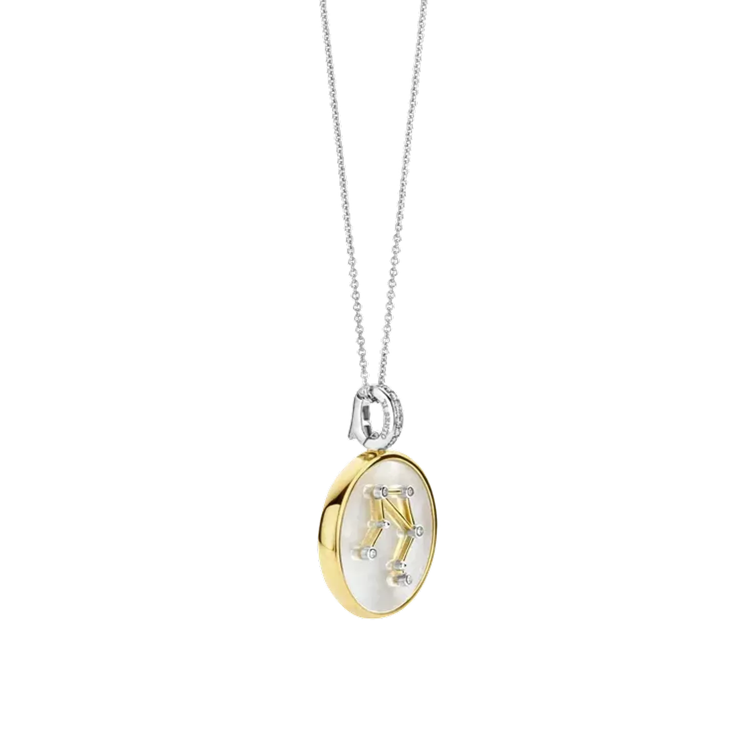 Naszyjnik srebrny pokryty złotem TI SENTO Konstelacja znaku zodiaku Waga 6826LI  Srebrny wisiorek z zodiakiem TI SENTO 6826LI przedstawia unikalny znak zodiaku Waga. Wykonany z najwyższej jakości srebra próby 925 pokrytego.webp