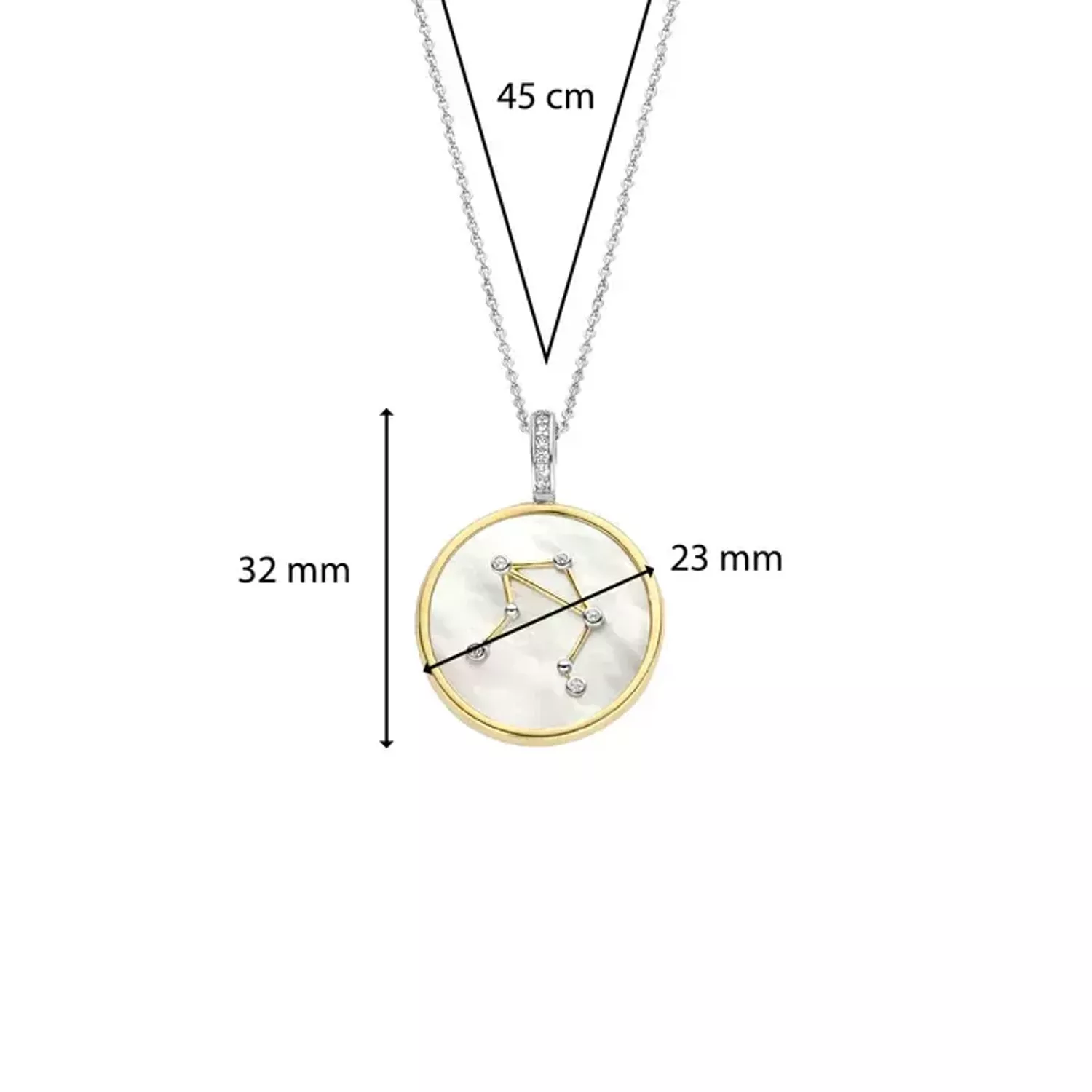 Naszyjnik srebrny pokryty złotem TI SENTO Konstelacja znaku zodiaku Waga 6826LI  Srebrny wisiorek z zodiakiem TI SENTO 6826LI przedstawia unikalny znak zodiaku Waga. Wykonany z najwyższej jakości srebra próby 925 pokrytego.webp