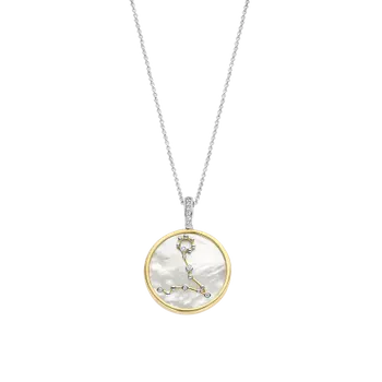 Naszyjnik srebrny pokryty złotem TI SENTO Konstelacja znaku zodiaku Ryby 6826PI   Srebrny wisiorek z zodiakiem TI SENTO 6826PI przedstawia unikalny znak zodiaku RYB. Wykonany z najwyższej jakości srebra próby 925 pokrytego złotem. P.webp