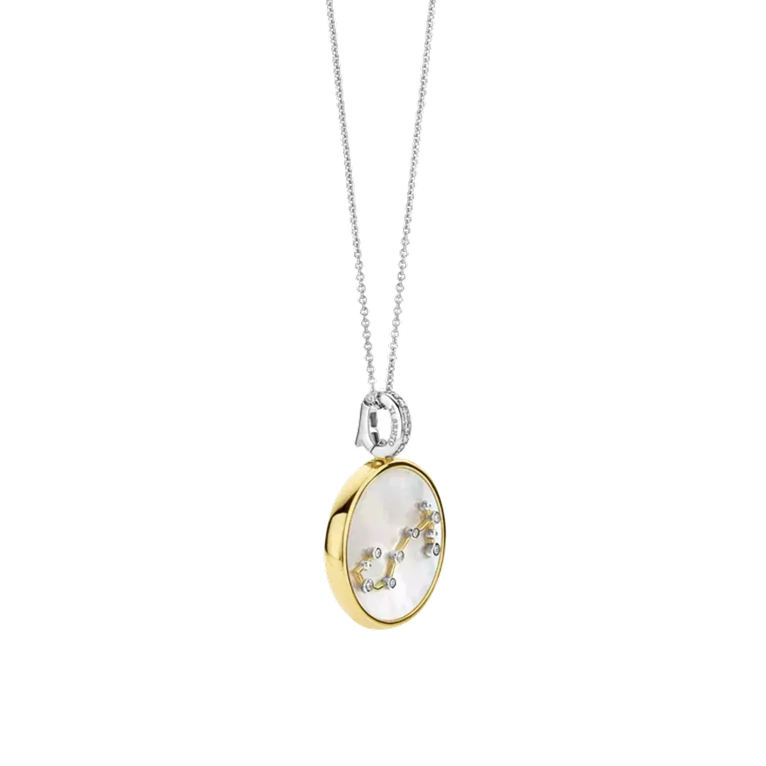 Naszyjnik srebrny pokryty złotem TI SENTO Konstelacja znaku zodiaku Skorpion 6826SC Srebrny wisiorek z zodiakiem TI SENTO 6826SC  przedstawia unikalny znak zodiaku skorpion. Wykonany z najwyższej jakości srebra próby 925 po.webp