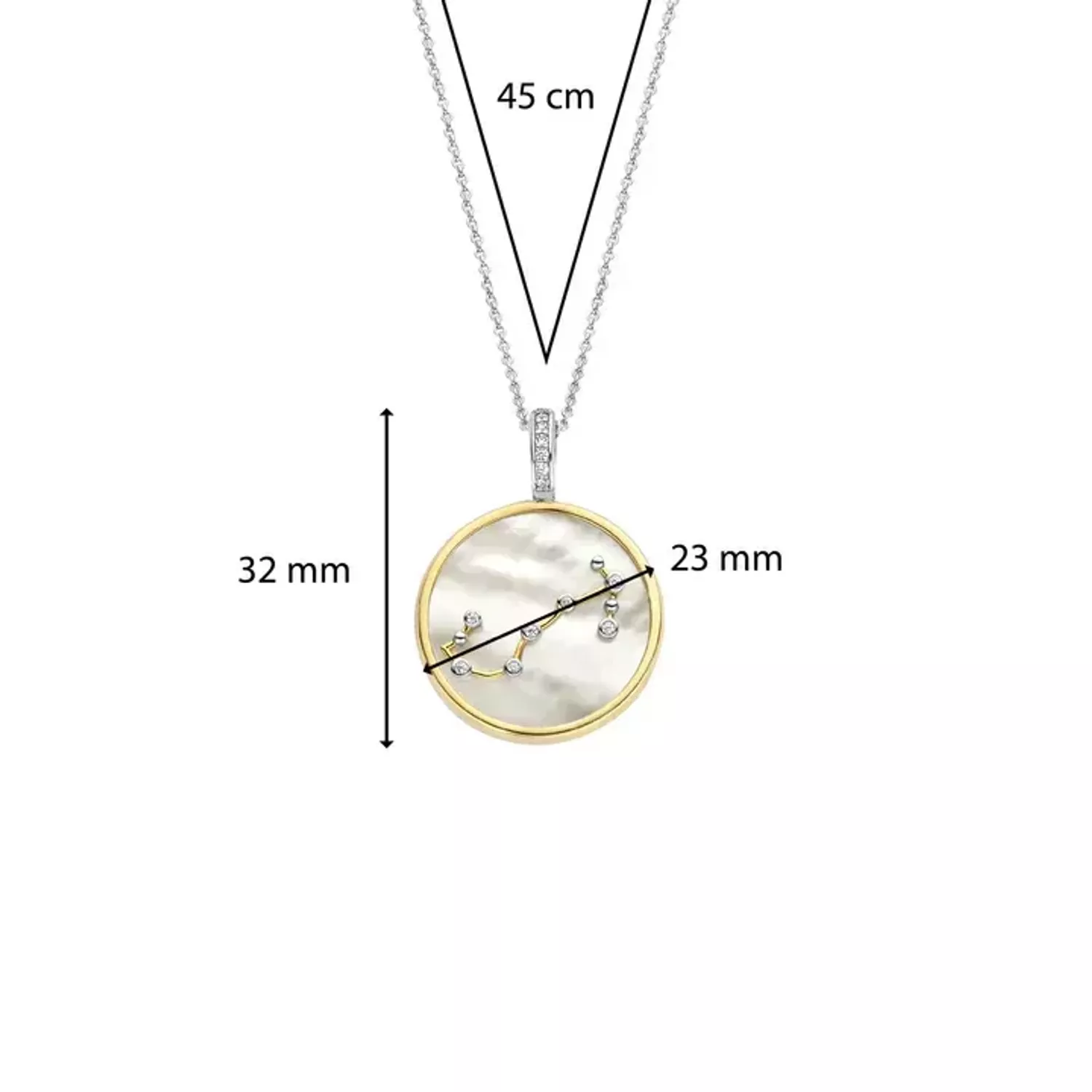 Naszyjnik srebrny pokryty złotem TI SENTO Konstelacja znaku zodiaku Skorpion 6826SC Srebrny wisiorek z zodiakiem TI SENTO 6826SC  przedstawia unikalny znak zodiaku skorpion. Wykonany z najwyższej jakości srebra próby 925 po.webp