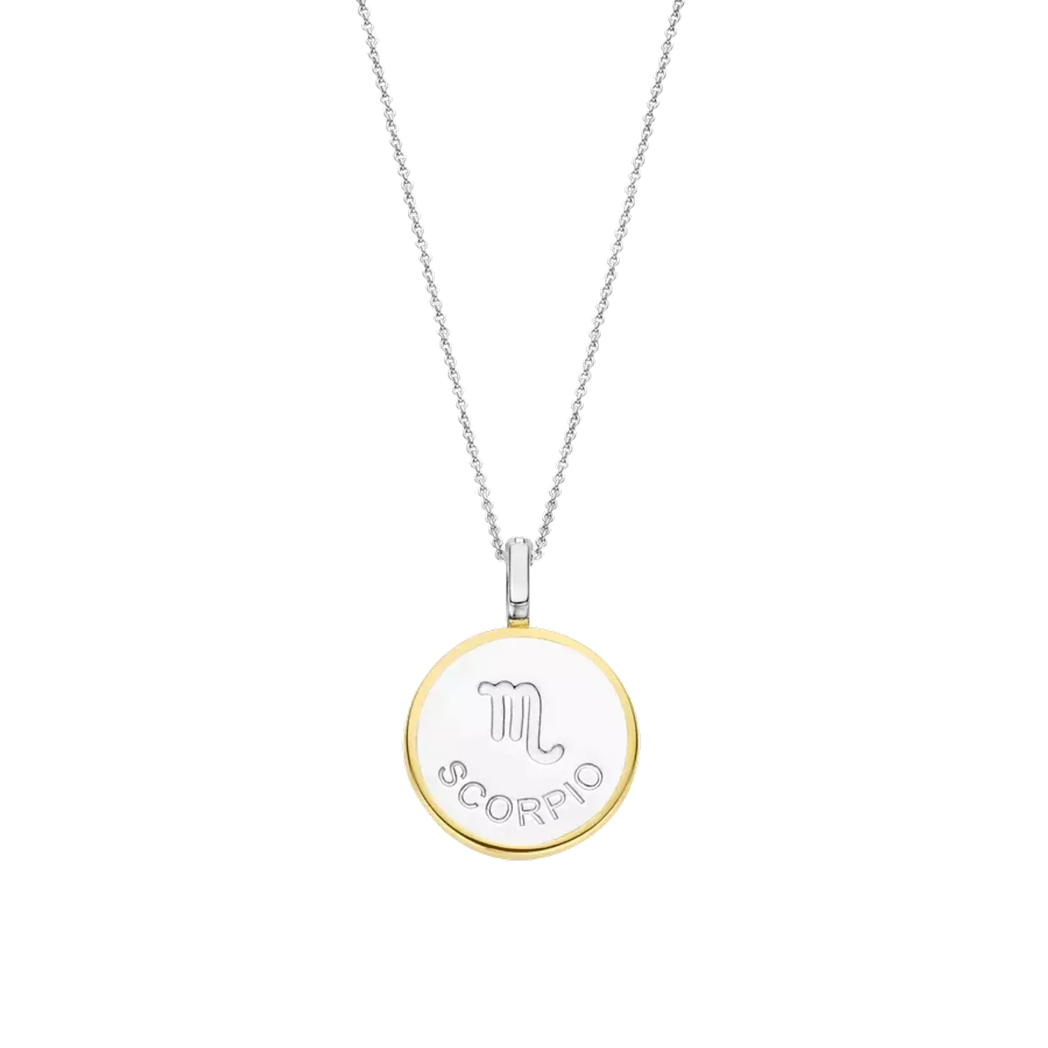 Naszyjnik srebrny pokryty złotem TI SENTO Konstelacja znaku zodiaku Skorpion 6826SC Srebrny wisiorek z zodiakiem TI SENTO 6826SC  przedstawia unikalny znak zodiaku skorpion. Wykonany z najwyższej jakości srebra próby 925 po.webp