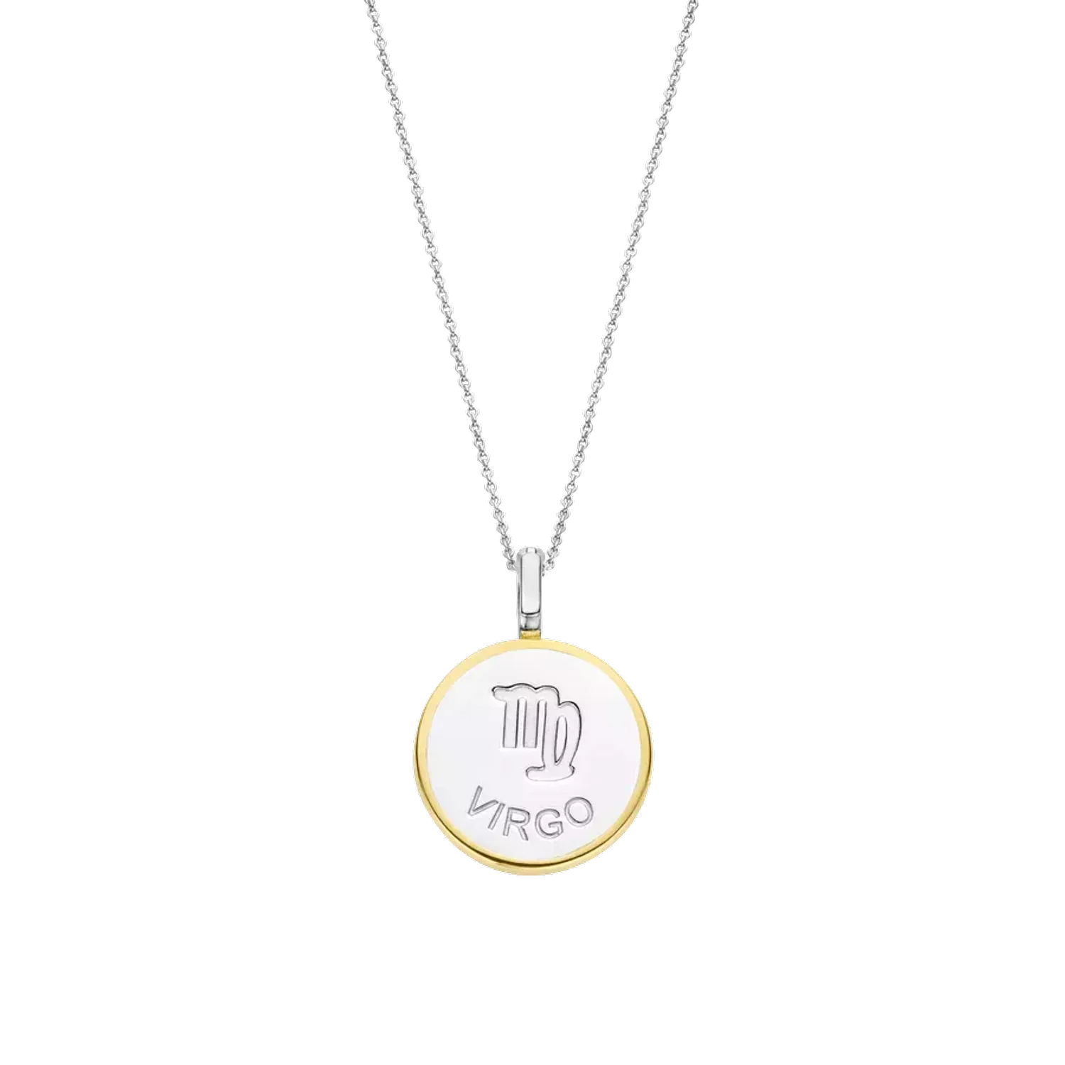 Naszyjnik srebrny pokryty złotem TI SENTO Konstelacja znaku zodiaku Panna 6826VI  Srebrny wisiorek z zodiakiem TI SENTO 6826AQ przedstawia unikalny znak zodiaku Panny. Wykonany z najwyższej jakości srebra próby 925 pokryteg.webp