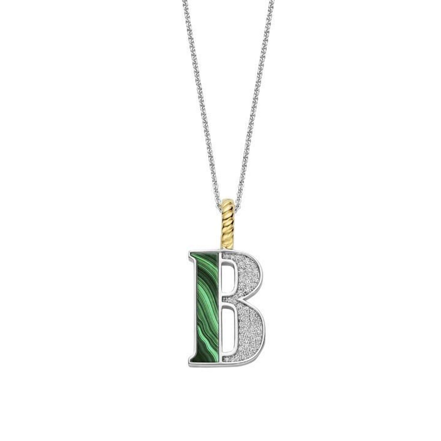 Naszyjnik srebrny damski z literą B TI SENTO zawieszka 6840MA_B. Wyjątkowa biżuteria marki TI SENTO, to luksusowe dodatki, które uszczęśliwią każdą kobietę. Naszyjnik z Twoim inicjałem..jpg