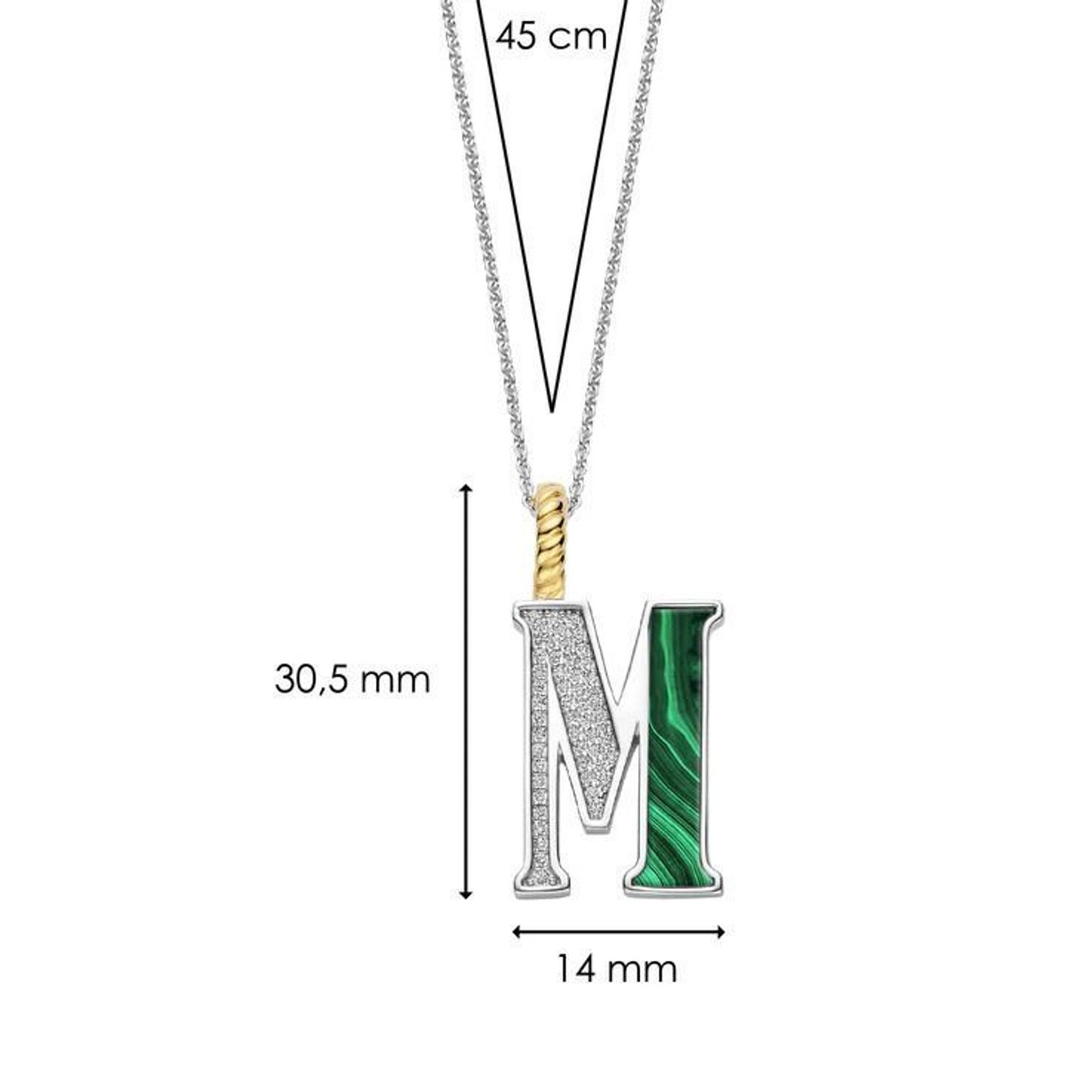 Naszyjnik srebrny damski z literą M TI SENTO zawieszka 6840MA_M.  Wyjątkowa biżuteria marki TI SENTO, to luksusowe dodatki, które uszczęśliwią każdą kobietę. Naszyjnik z Twoim inicjałem..jpg