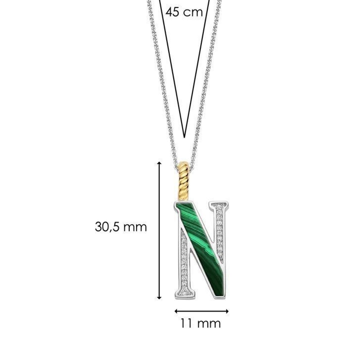 Naszyjnik srebrny damski z literą N TI SENTO zawieszka 6840MA_N  Wyjątkowa biżuteria marki TI SENTO, to luksusowe dodatki, które uszczęśliwią każdą kobietę. Naszyjnik z Twoim inicjałem..jpg