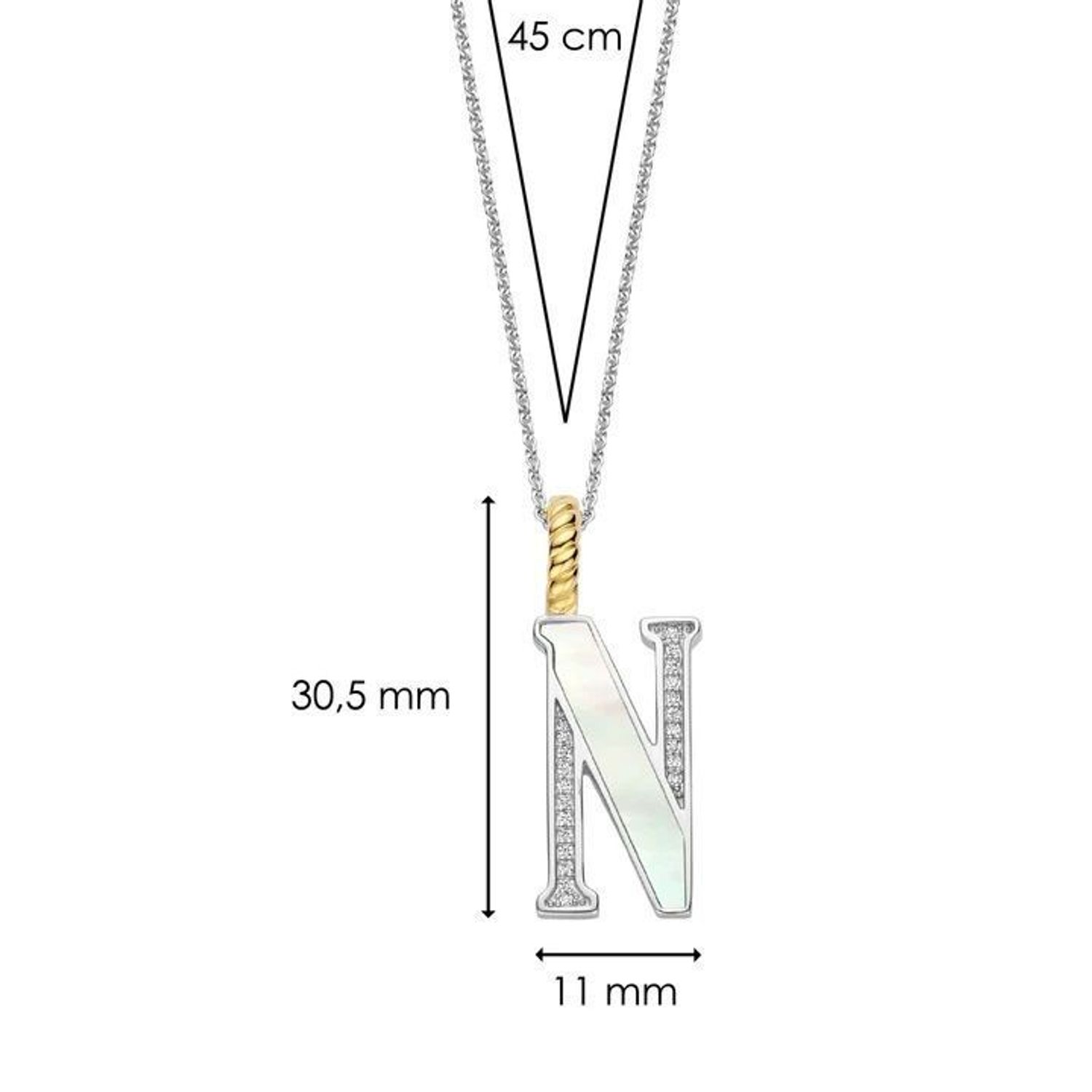 Naszyjnik srebrny damski z literą N TI SENTO zawieszka 6840MW_N Wyjątkowa biżuteria marki TI SENTO, to luksusowe dodatki, które uszczęśliwią każdą kobietę. Naszyjnik z Twoim inicjałem..jpg