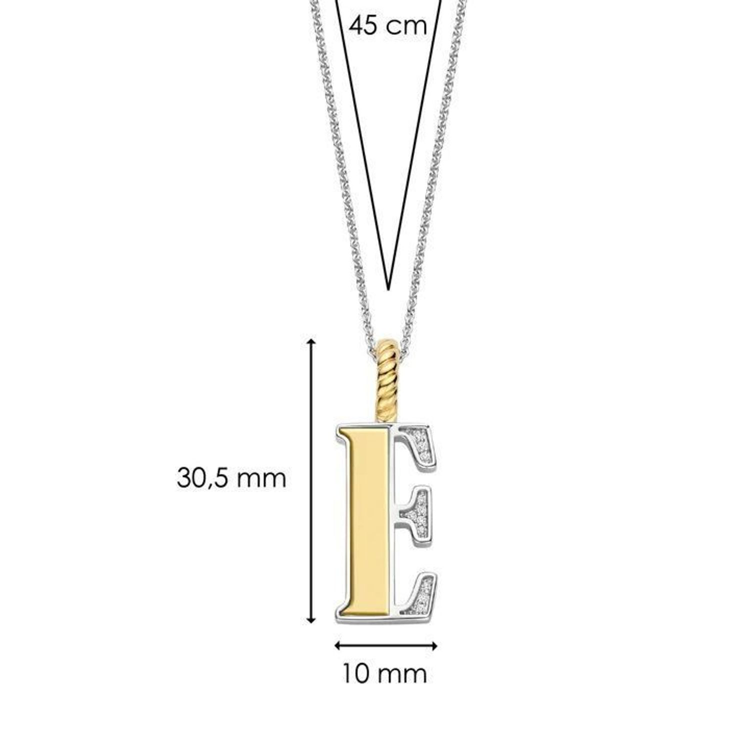 Naszyjnik srebrny damski z literą E TI SENTO zawieszka 6840ZY_E  Zawieszka w kształcie litery E  6840ZY_E Wyjątkowa biżuteria marki TI SENTO, to luksusowe dodatki, które uszczęśliwią każdą kobietę. Naszyjnik z Twoim inicjałem.jpg