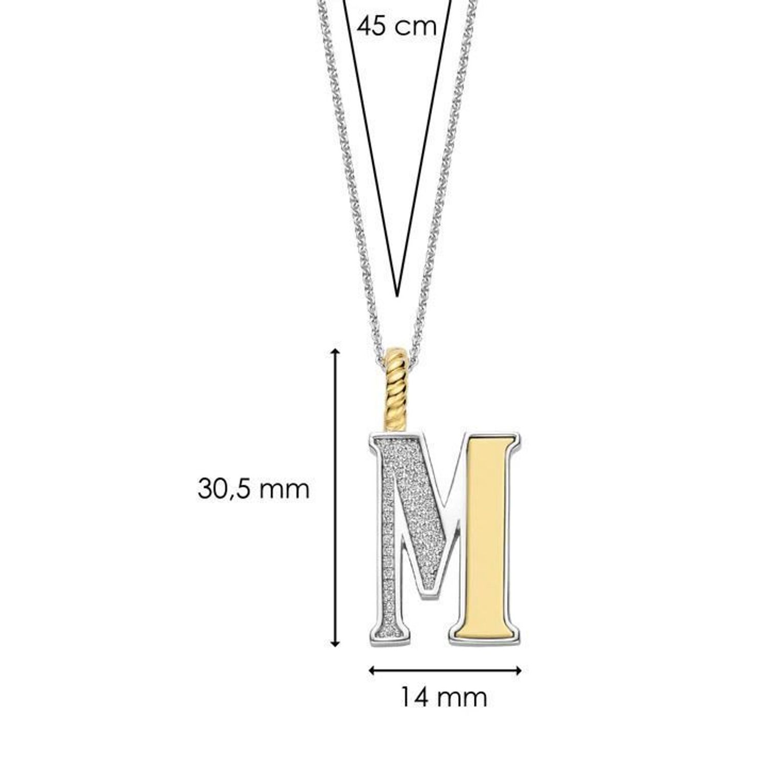 Naszyjnik srebrny damski z literą M TI SENTO zawieszka 6840ZY_M. Wyjątkowa biżuteria marki TI SENTO, to luksusowe dodatki, które uszczęśliwią każdą kobietę. Naszyjnik z Twoim inicjałem..jpg