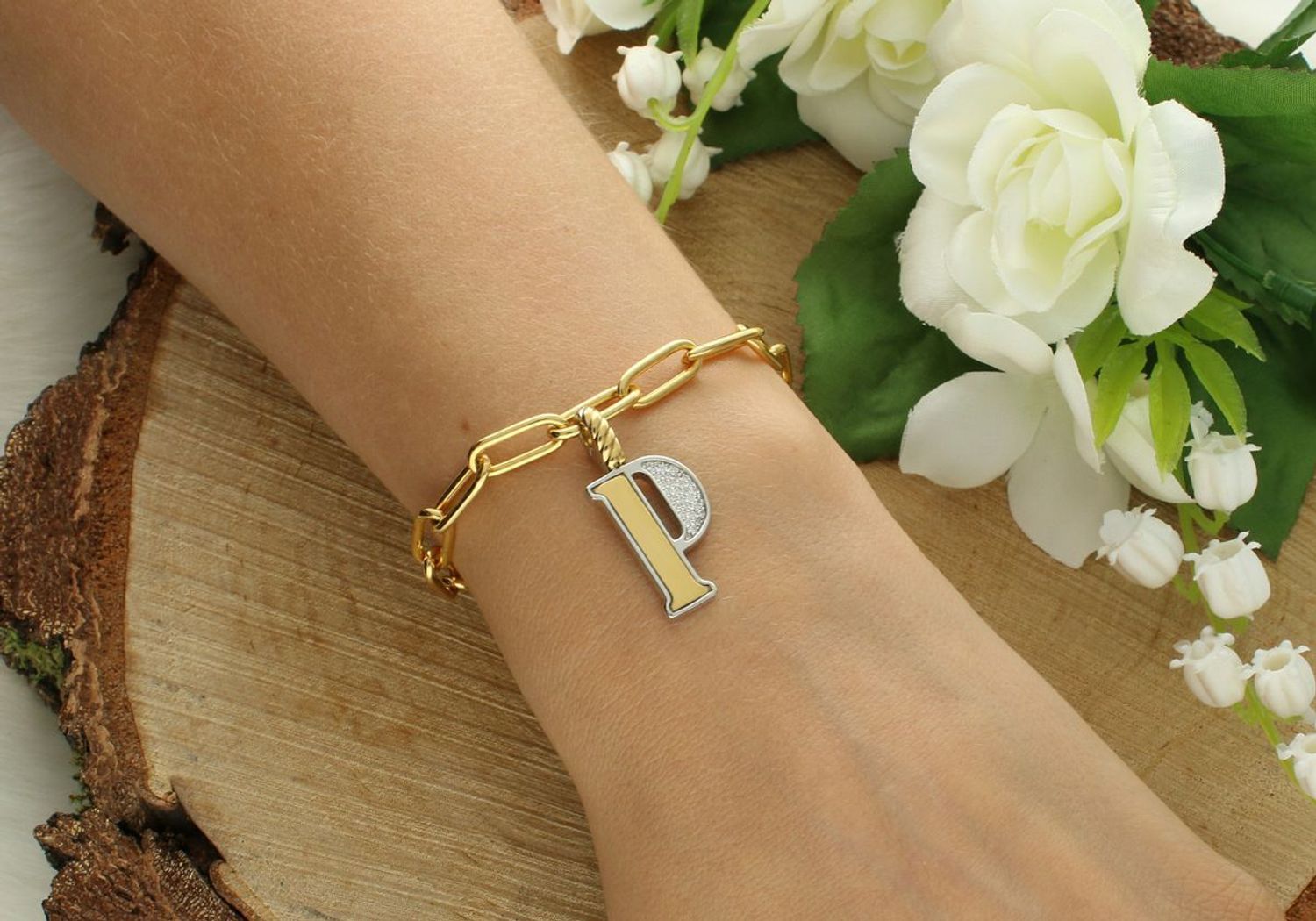 Naszyjnik srebrny damski z literą P TI SENTO zawieszka 6840ZY_P (1).jpg