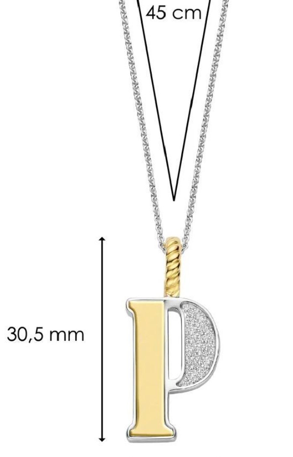Naszyjnik srebrny damski z literą P TI SENTO zawieszka 6840ZY_P (1).jpg
