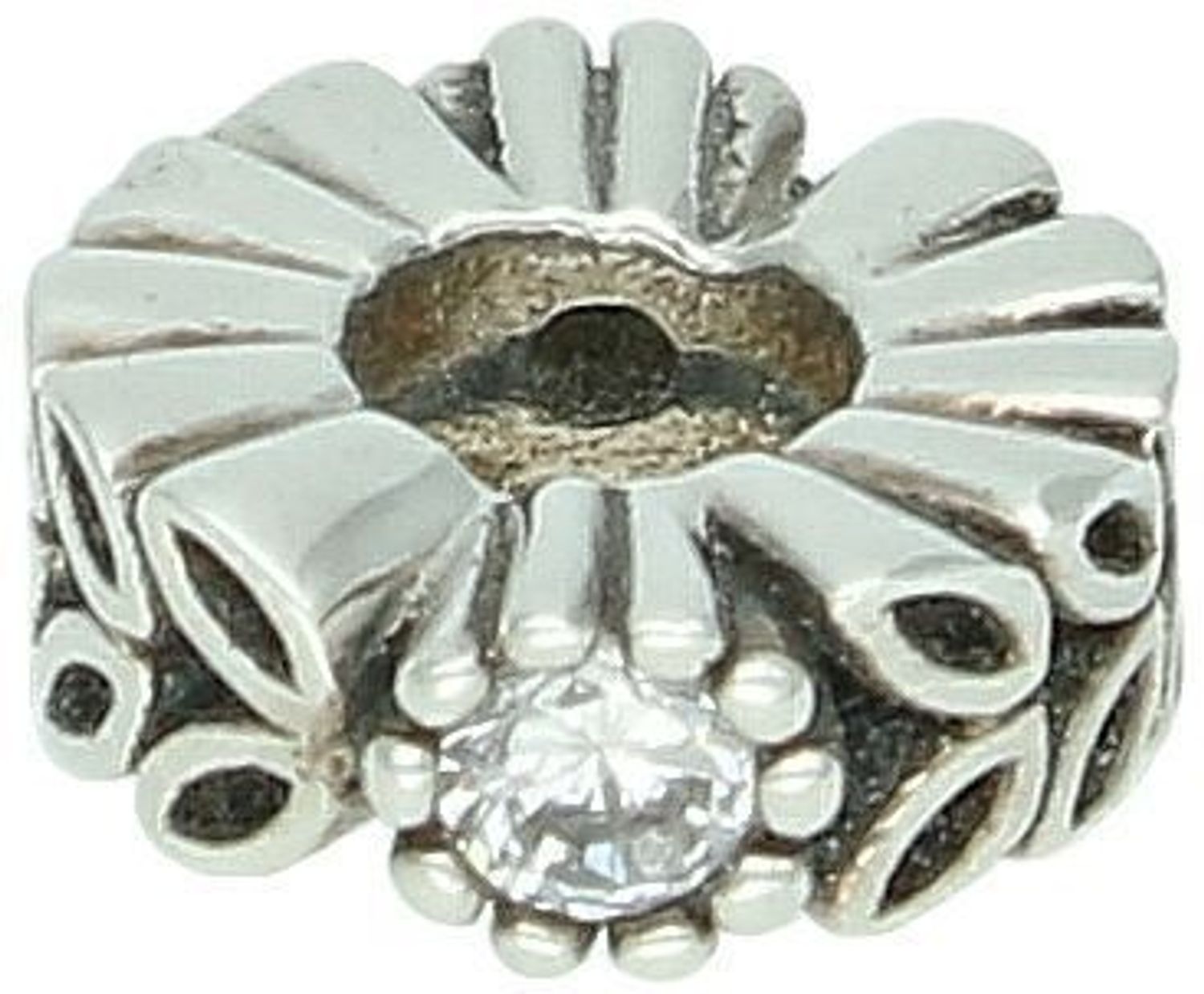 Charms srebrny próba 925, typu PANDORKA listki i cyrkonia 700450 Ten wyjątkowy charms to połączenie natury i subtelnej elegancji. 1.jpg